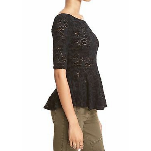 NWT Free People Lace Peplum Scoop Back Top - Picture 4 of 10